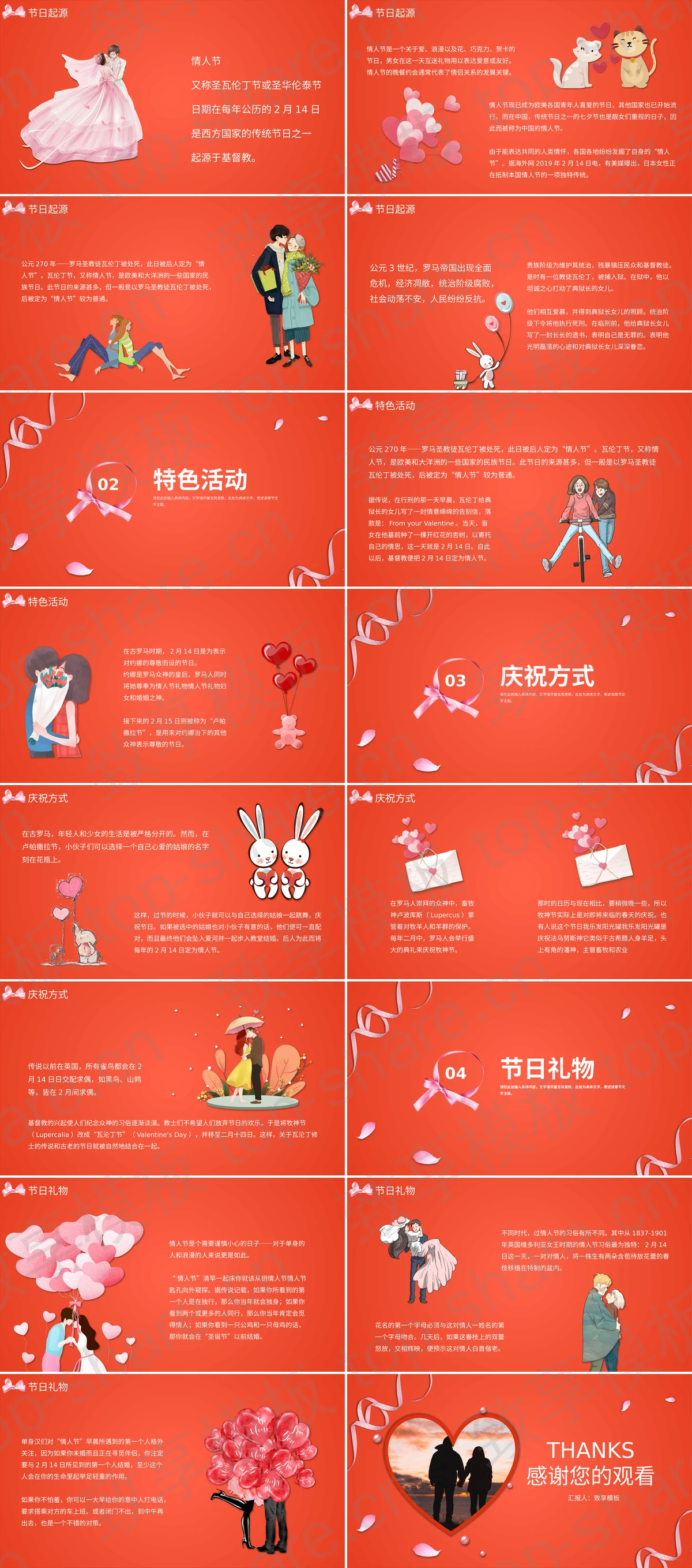 图片[2]-橙色“爱的味道”情人节介绍PPT模板 - 致享TOP-SHARE-致享TOP-SHARE