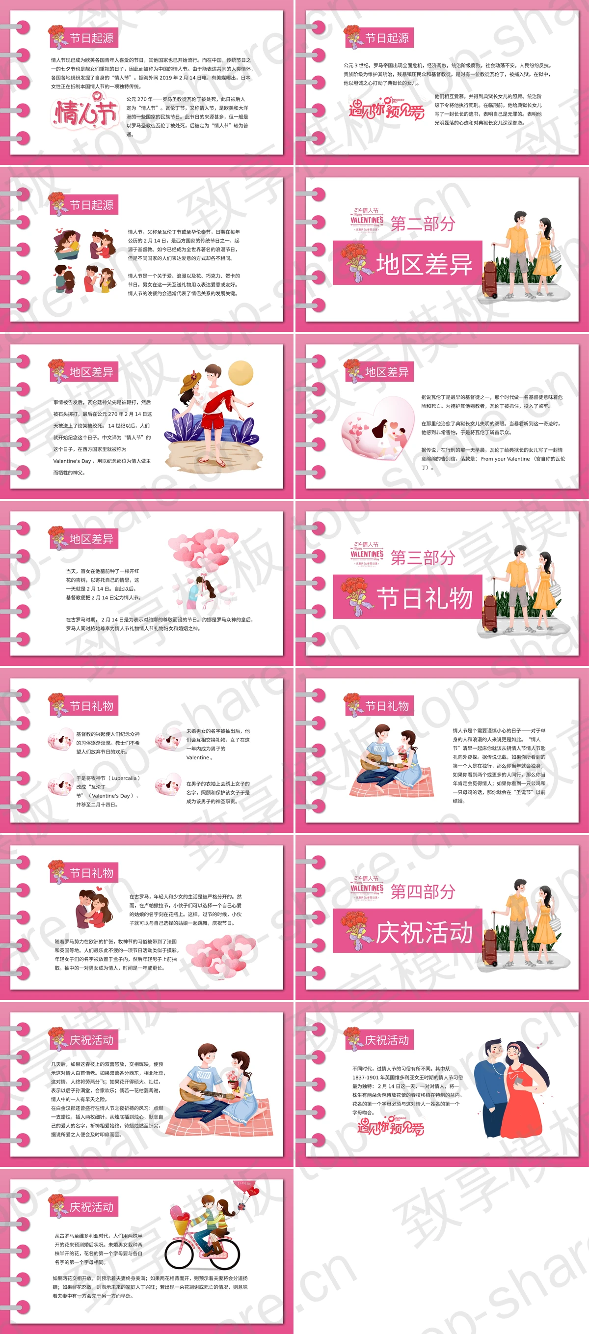 图片[2]-卡通情侣背景的“遇见爱”情人节介绍PPT模板 - 致享TOP-SHARE-致享TOP-SHARE