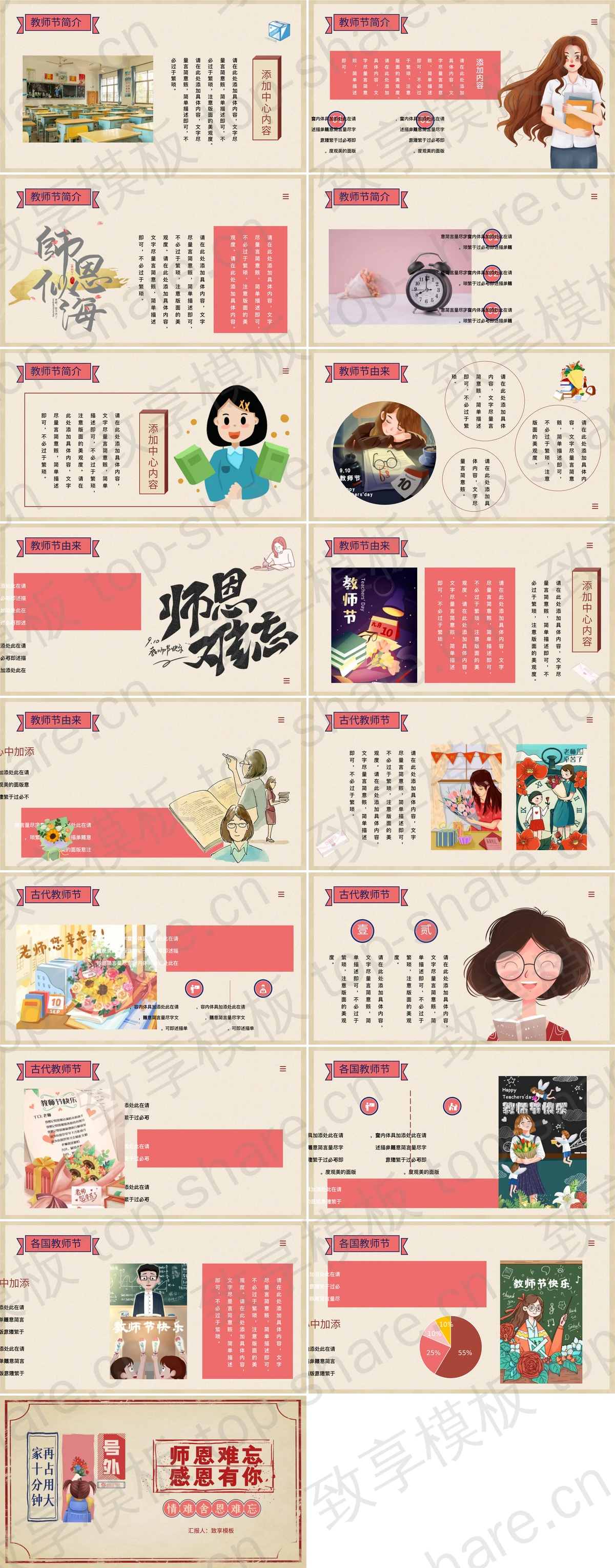 图片[2]-复古风“师恩难忘感恩有你”教师节节日介绍PPT模板 - 致享TOP-SHARE-致享TOP-SHARE