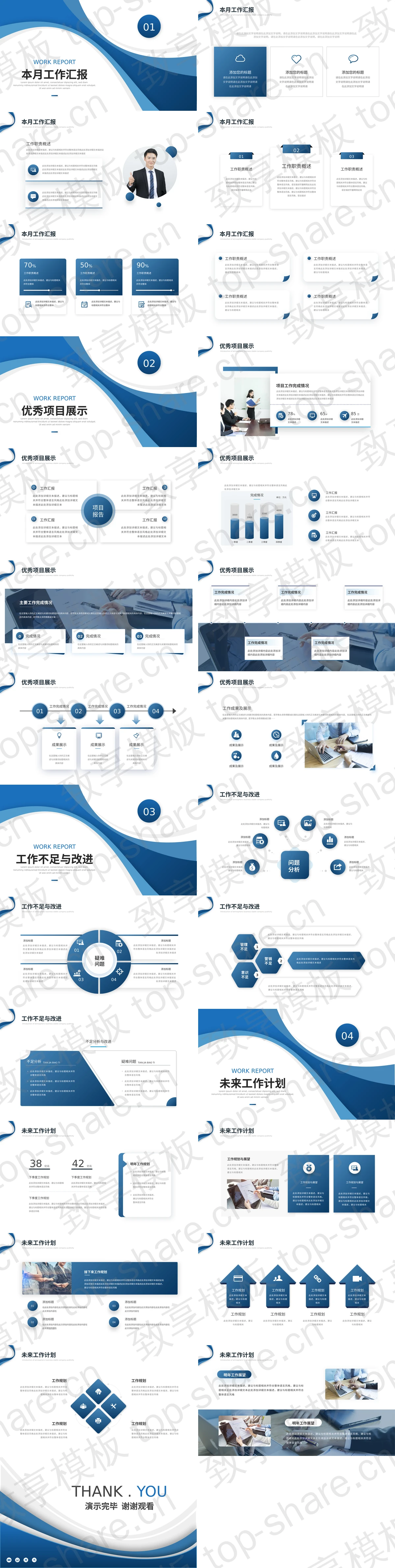 图片[2]-蓝色简约曲线背景的商务工作总结PPT模板 - 致享TOP-SHARE-致享TOP-SHARE