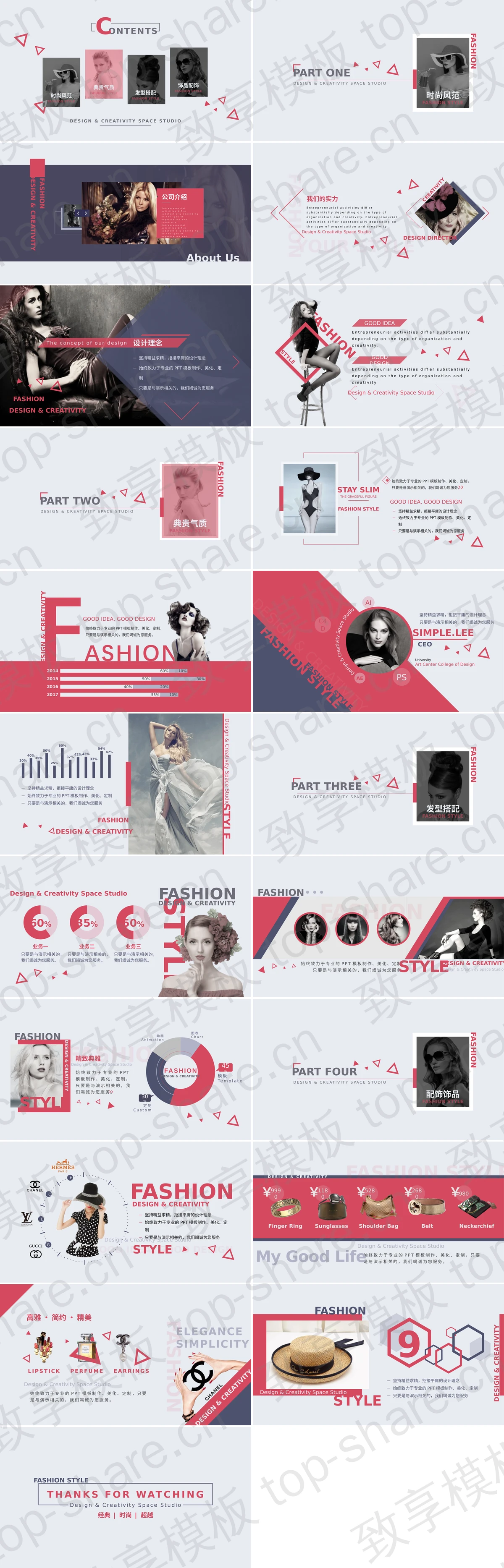 图片[2]-欧美超模背景的女性时尚PPT模板 - 致享TOP-SHARE-致享TOP-SHARE