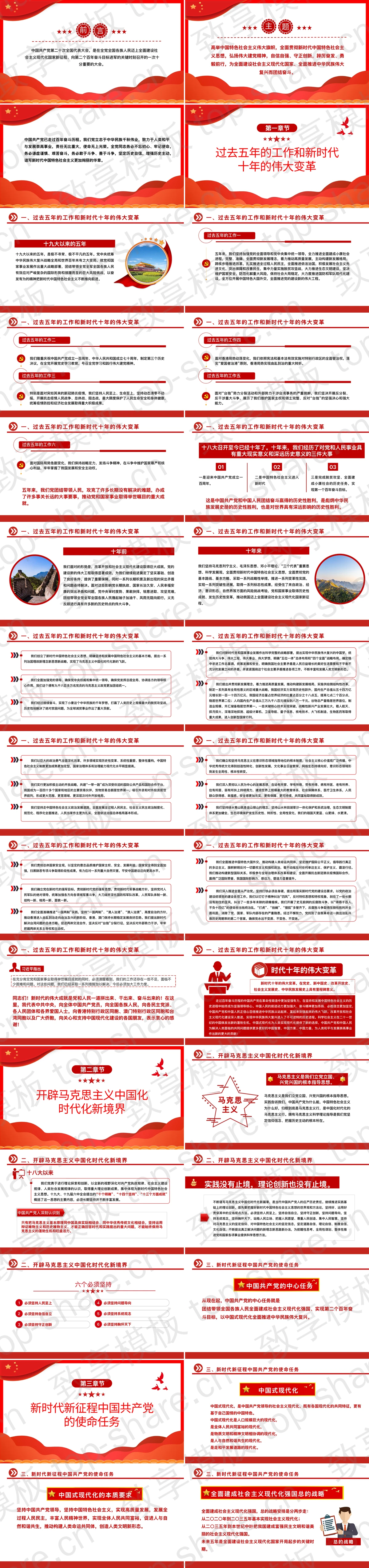 图片[2]-红色深入学习贯彻党的二十大报告PPT模板 - 致享TOP-SHARE-致享TOP-SHARE