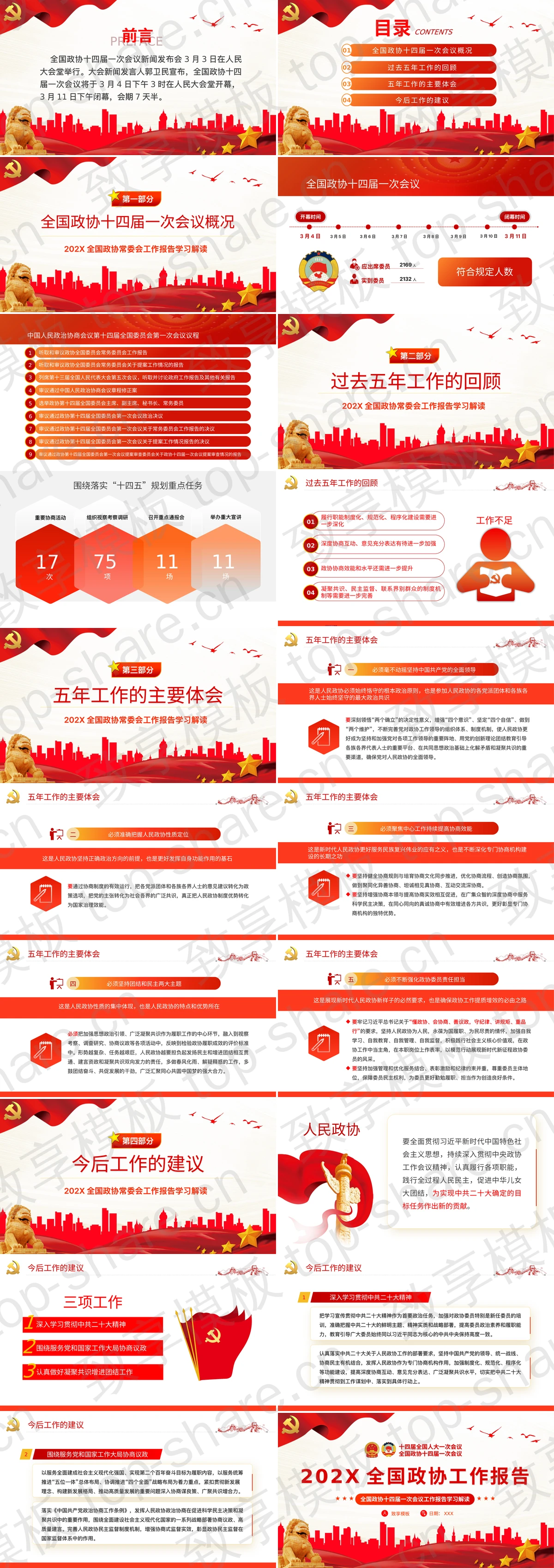 图片[2]-红色城市剪影背景的全国政协工作报告学习解读PPT模板 - 致享TOP-SHARE-致享TOP-SHARE