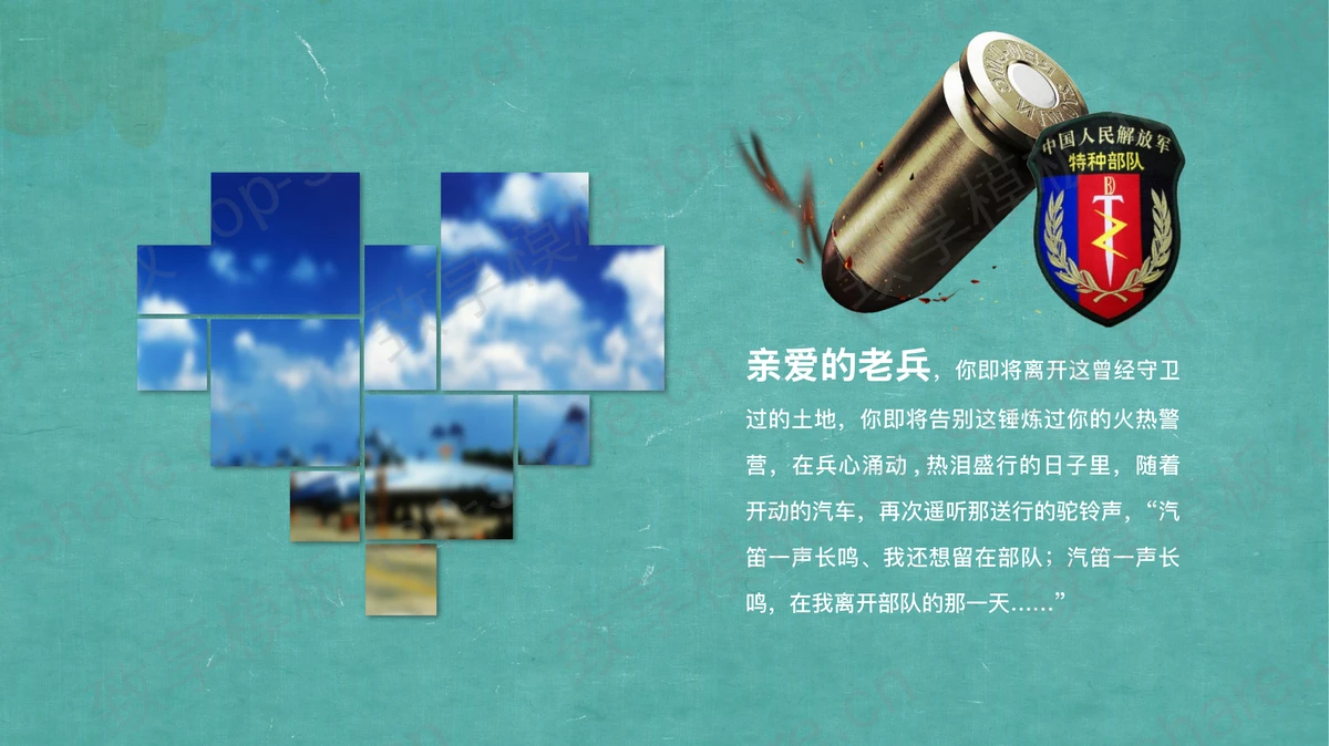 《致不凡》退伍老兵欢送会PPT模板-致享TOP-SHARE