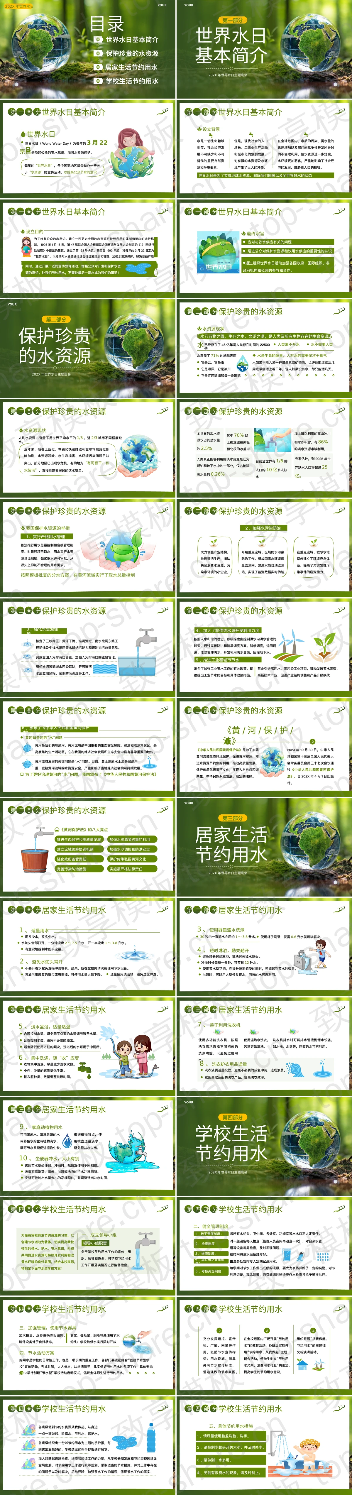 图片[2]-绿色地球背景的“保护水资源拒绝浪费”世界水日主题班会PPT模板下载 - 致享TOP-SHARE-致享TOP-SHARE