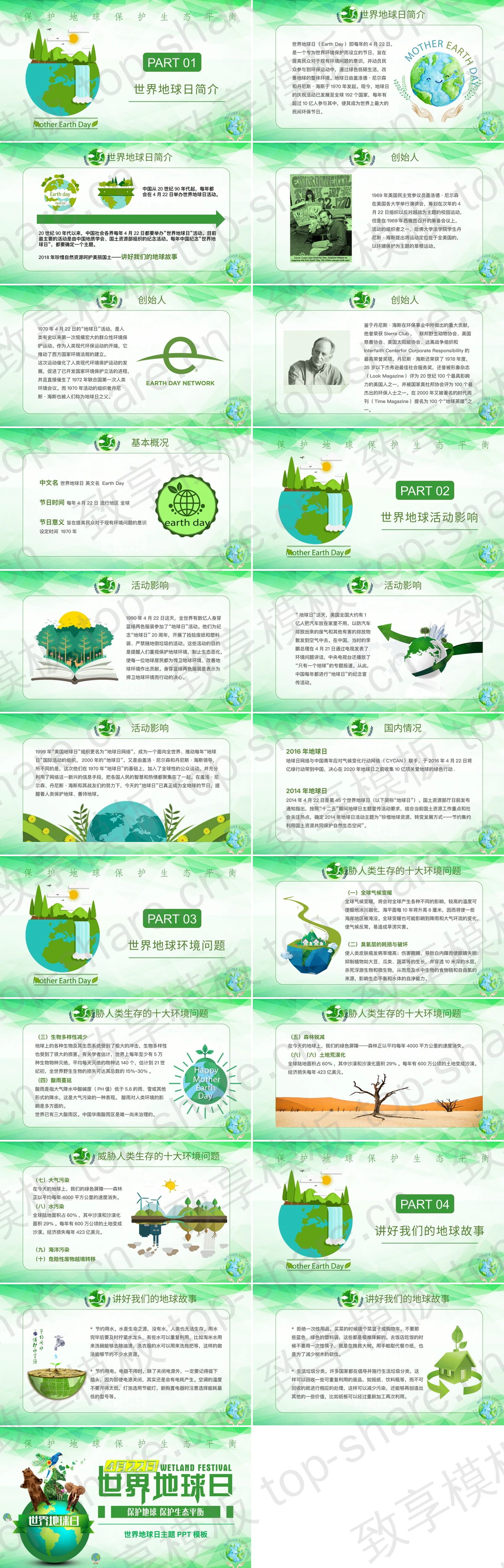 图片[2]-绿色地球野生动物背景的世界地球日主题PPT模板下载 - 致享TOP-SHARE-致享TOP-SHARE