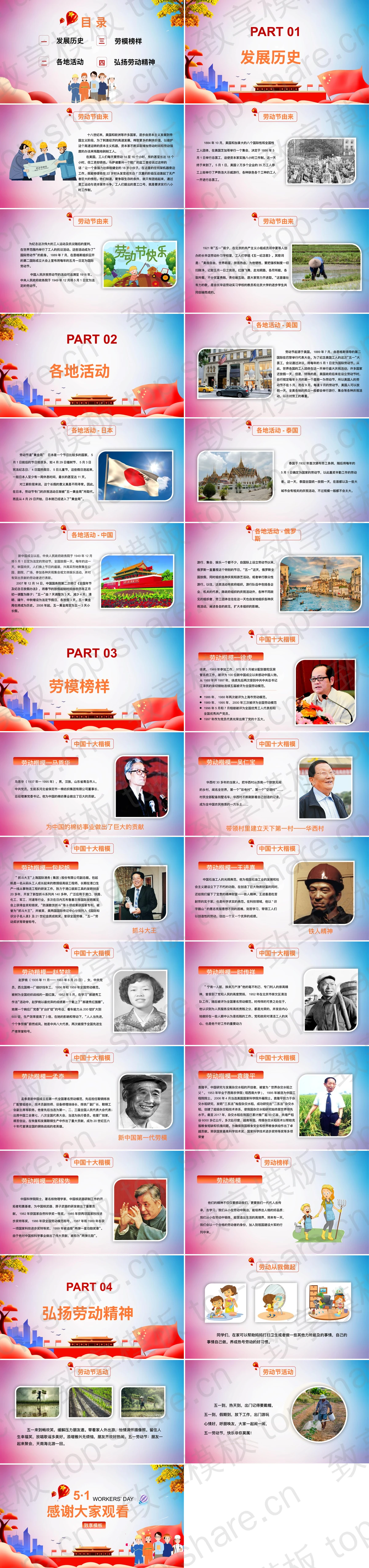图片[2]-彩色卡通天安门背景的劳动节主题班会PPT模板 - 致享TOP-SHARE-致享TOP-SHARE