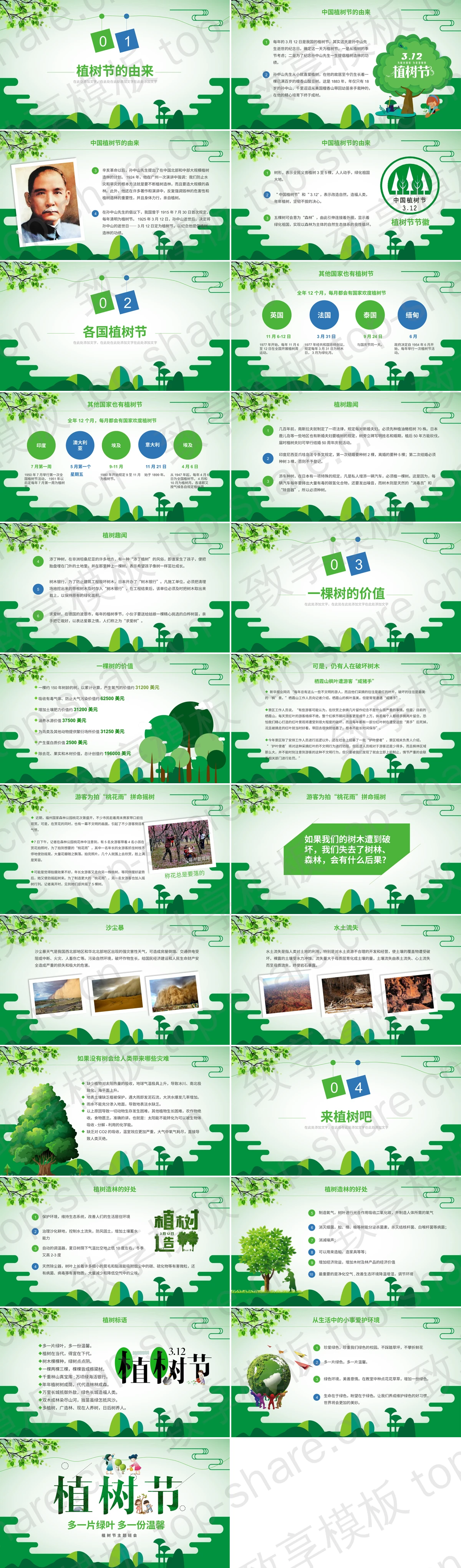 图片[2]-绿色卡通风格的植树节主题班会PPT模板 - 致享TOP-SHARE-致享TOP-SHARE