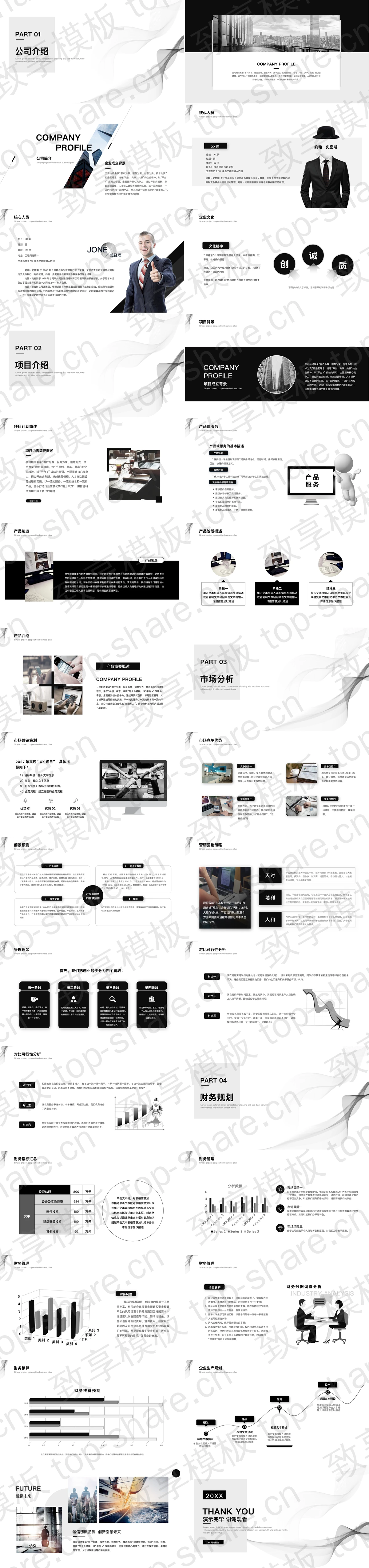 图片[2]-黑色极简抽象曲线背景商业计划书PPT模板 - 致享TOP-SHARE-致享TOP-SHARE