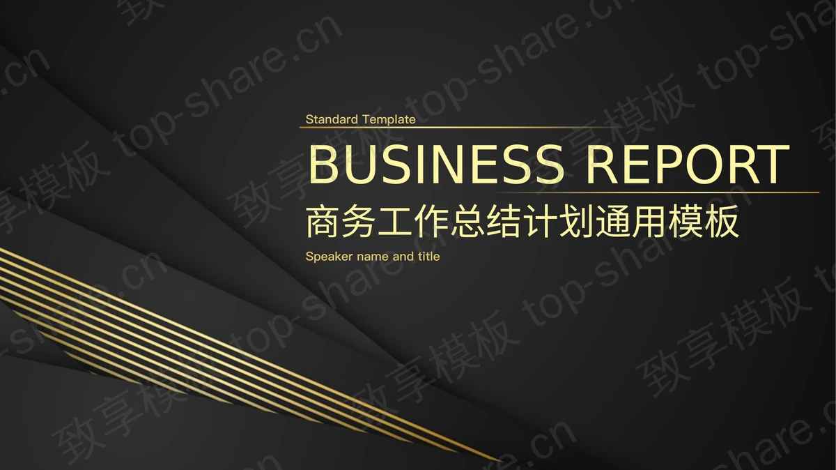 黑金高端商务工作总结计划通用PPT模板-致享TOP-SHARE