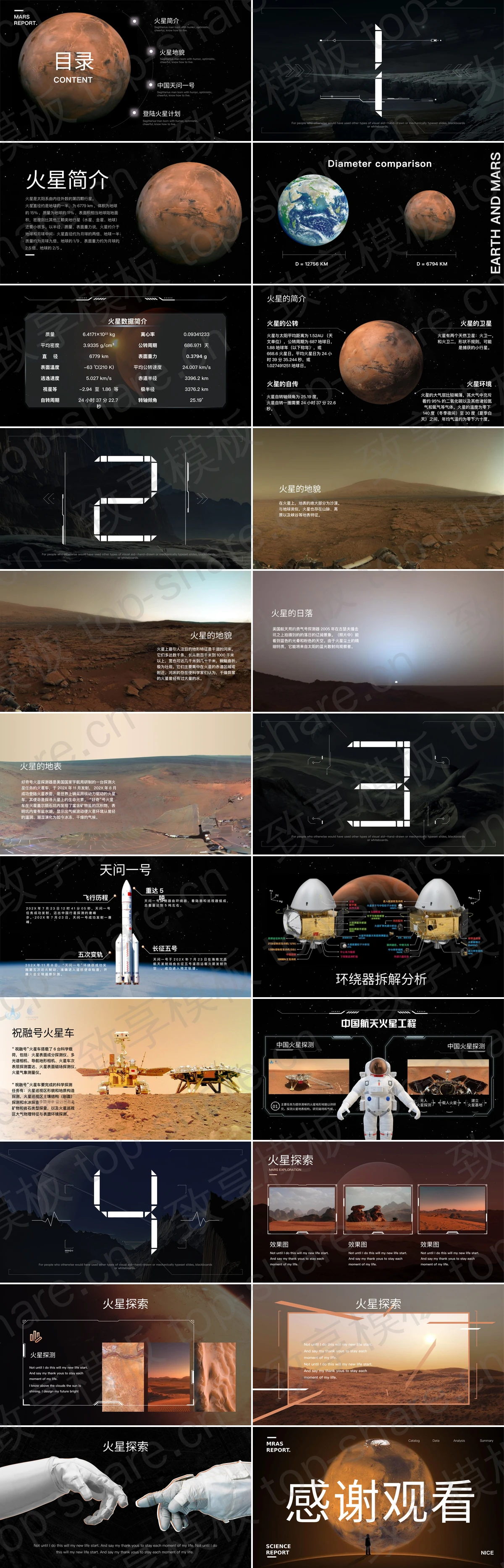 图片[2]-星空星球背景的火星探索PPT模板 - 致享TOP-SHARE-致享TOP-SHARE