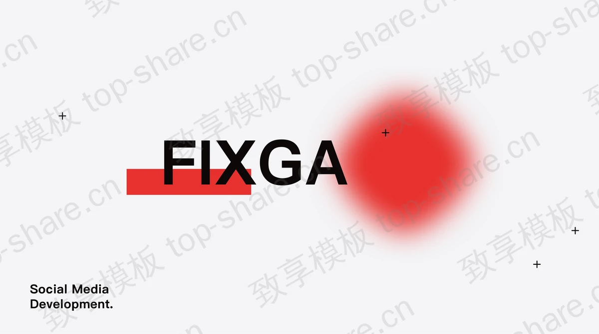 红色弥散圆点背景欧美商务PPT模板-致享TOP-SHARE