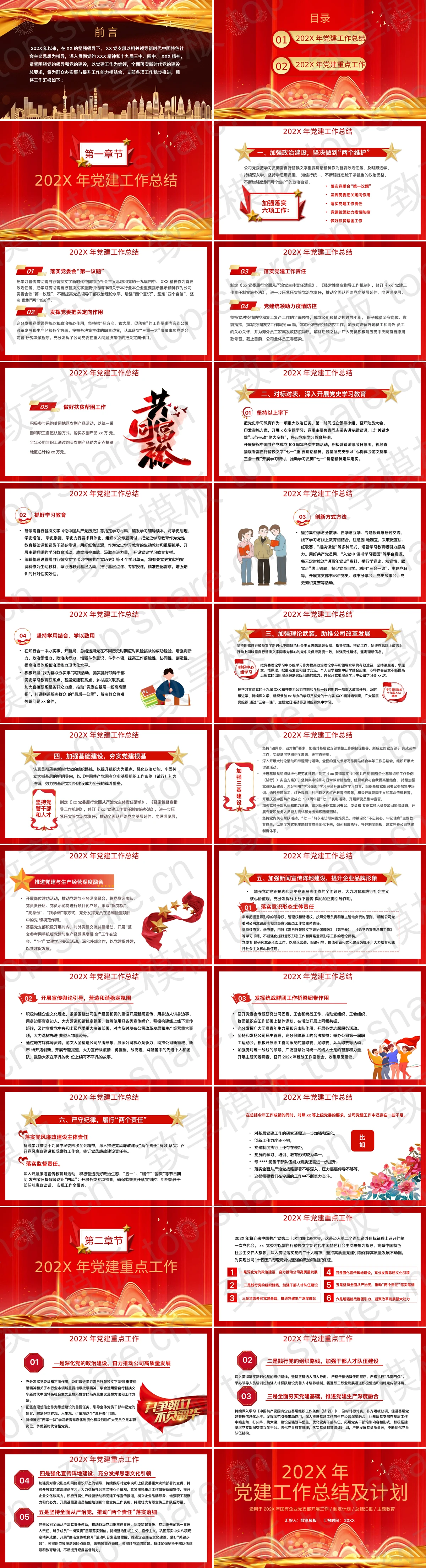 图片[2]-红金喜庆党建工作总结及计划PPT模板 - 致享TOP-SHARE-致享TOP-SHARE