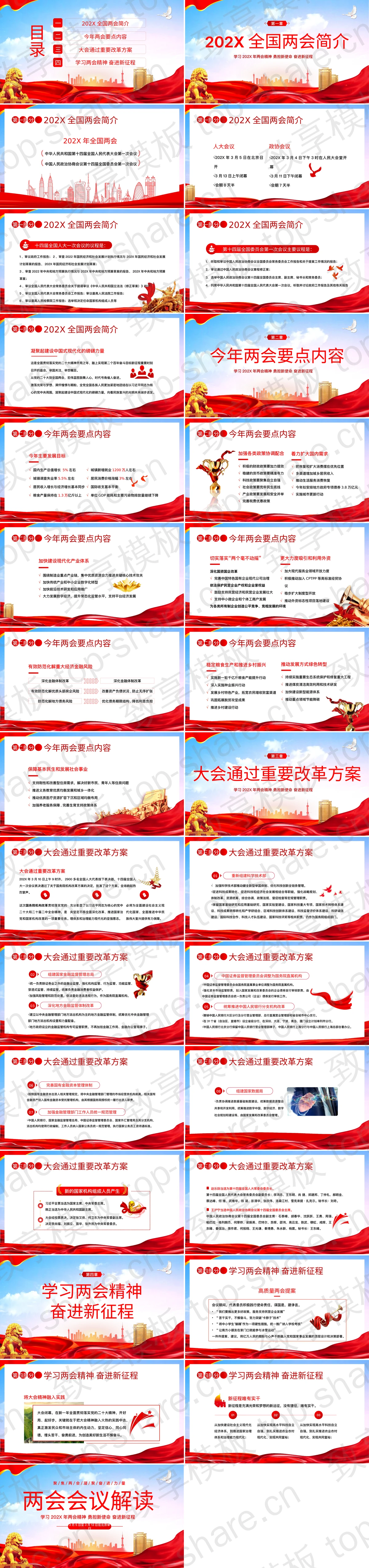 图片[2]-城市剪影背景的两会会议解读PPT模板 - 致享TOP-SHARE-致享TOP-SHARE