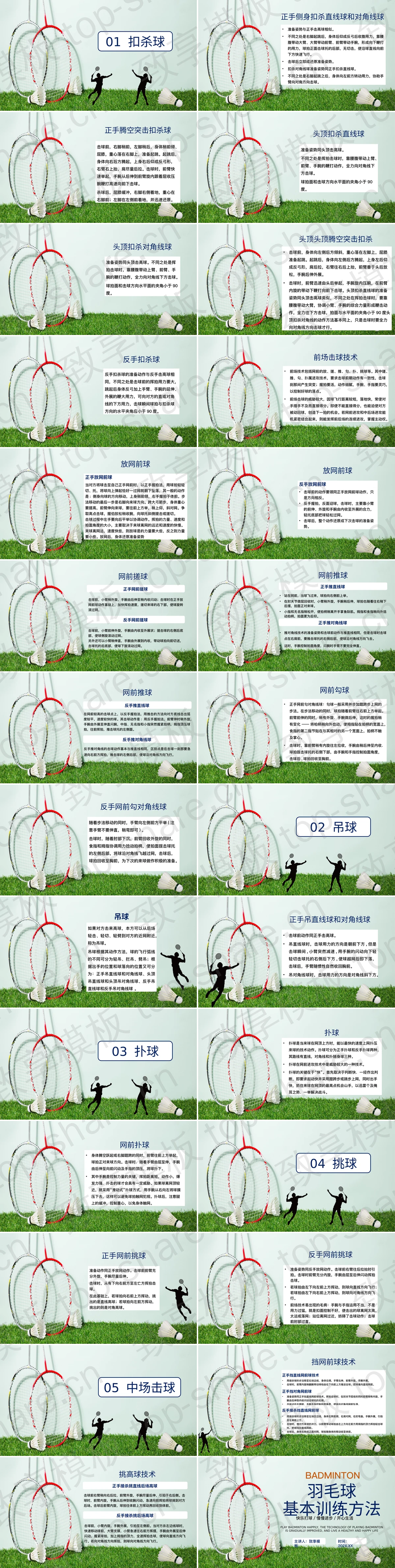 图片[2]-羽毛球拍背景的羽毛球基本训练方法介绍PPT模板 - 致享TOP-SHARE-致享TOP-SHARE