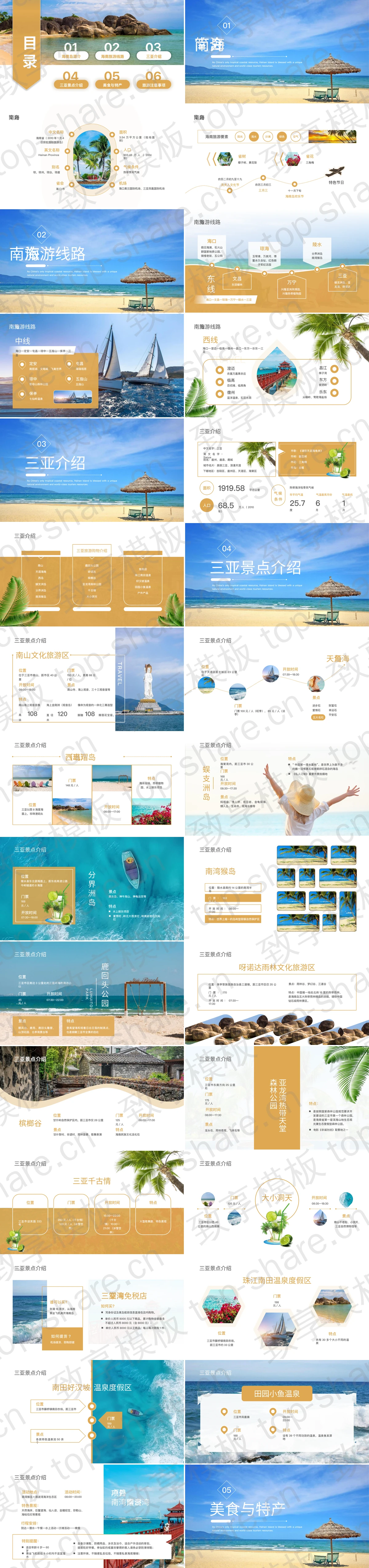 图片[2]-“海岛仙境世外桃源”海南旅游记PPT模板 - 致享TOP-SHARE-致享TOP-SHARE