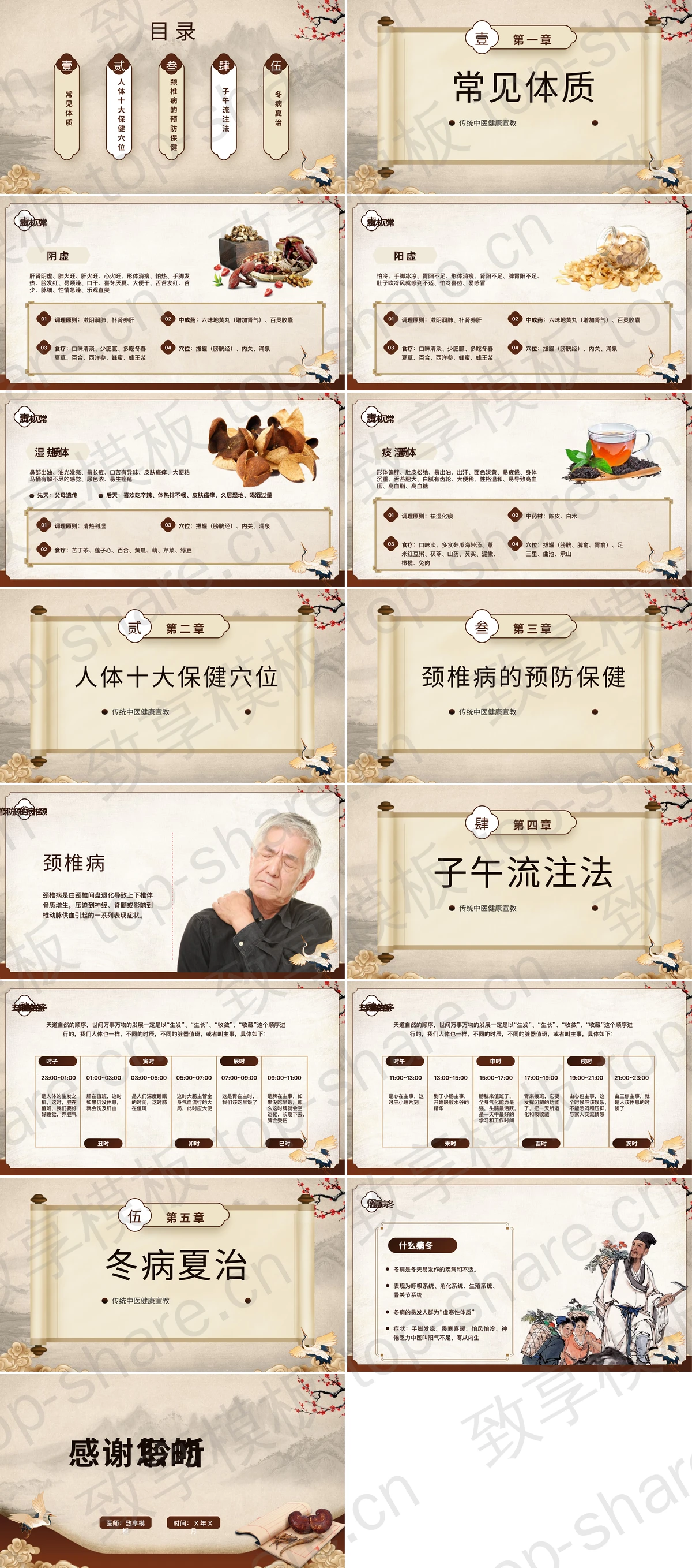 图片[2]-精美中国风中医健康宣教PPT模板 - 致享TOP-SHARE-致享TOP-SHARE