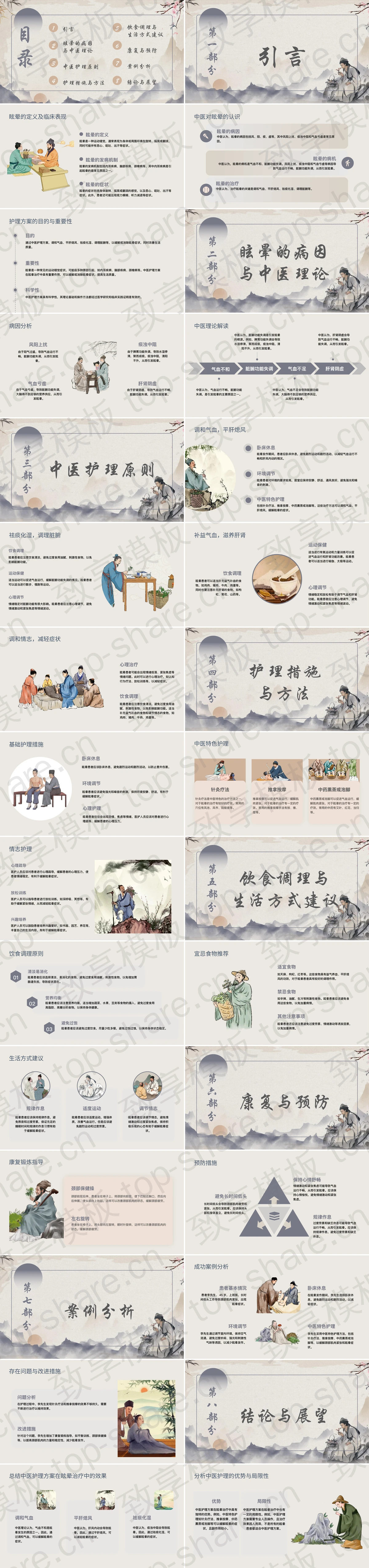 图片[2]-水墨群山背景眩晕中医护理方案PPT模板 - 致享TOP-SHARE-致享TOP-SHARE