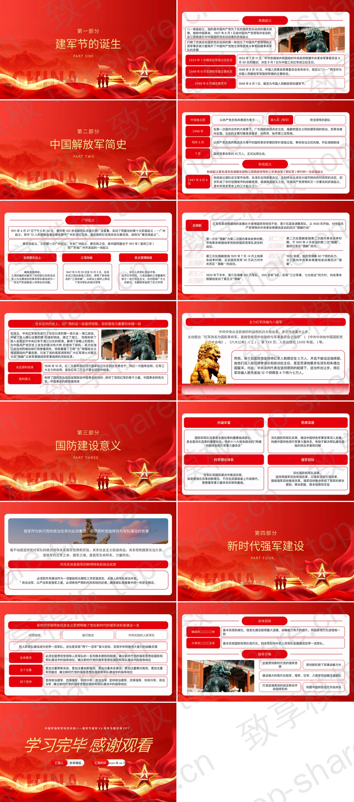 图片[2]-红色大气党政风“中国梦强军梦”八一建军节专题党课PPT模板 - 致享TOP-SHARE-致享TOP-SHARE