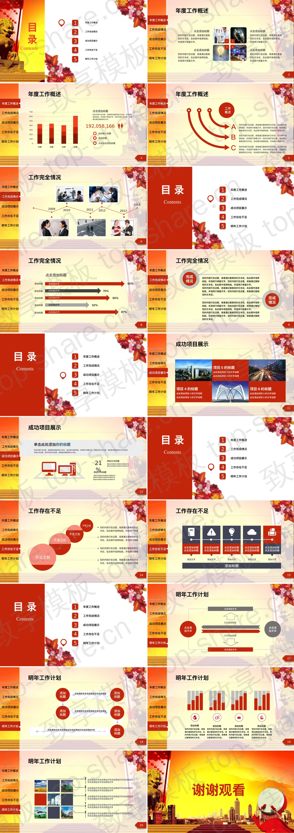 图片[2]-喜庆开门红设计的房地产工作总结汇报PPT模板 - 致享TOP-SHARE-致享TOP-SHARE