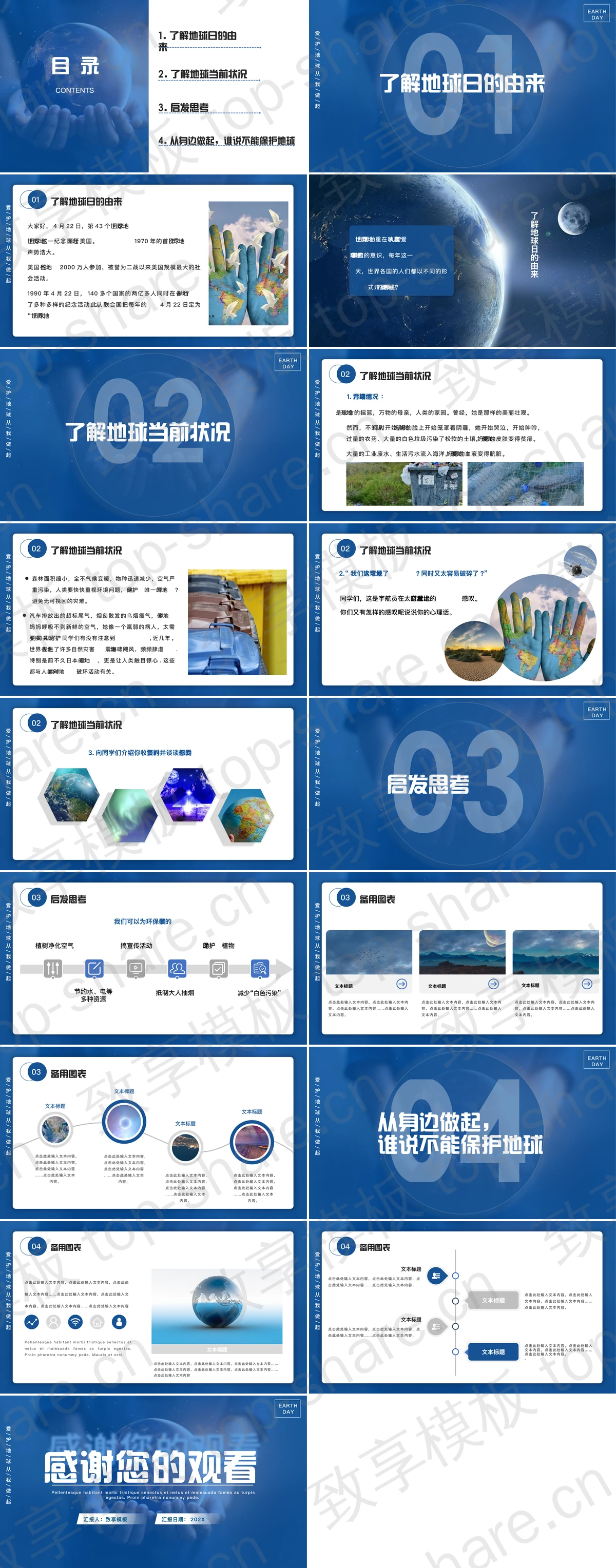 图片[2]-蓝色手捧地球背景的世界地球日PPT模板下载 - 致享TOP-SHARE-致享TOP-SHARE
