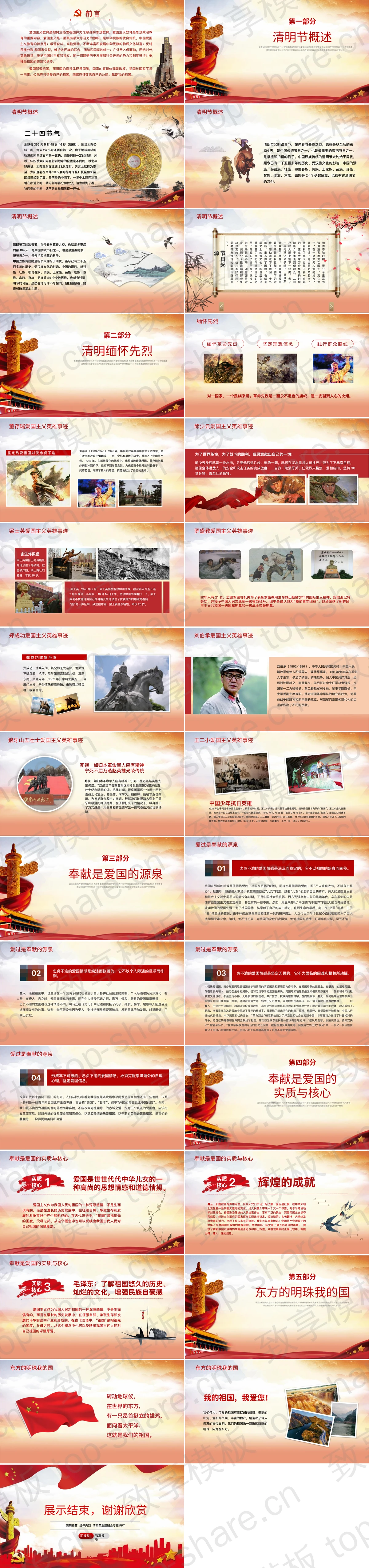 图片[2]-红色党政风清明缅怀革命先烈PPT模板 - 致享TOP-SHARE-致享TOP-SHARE