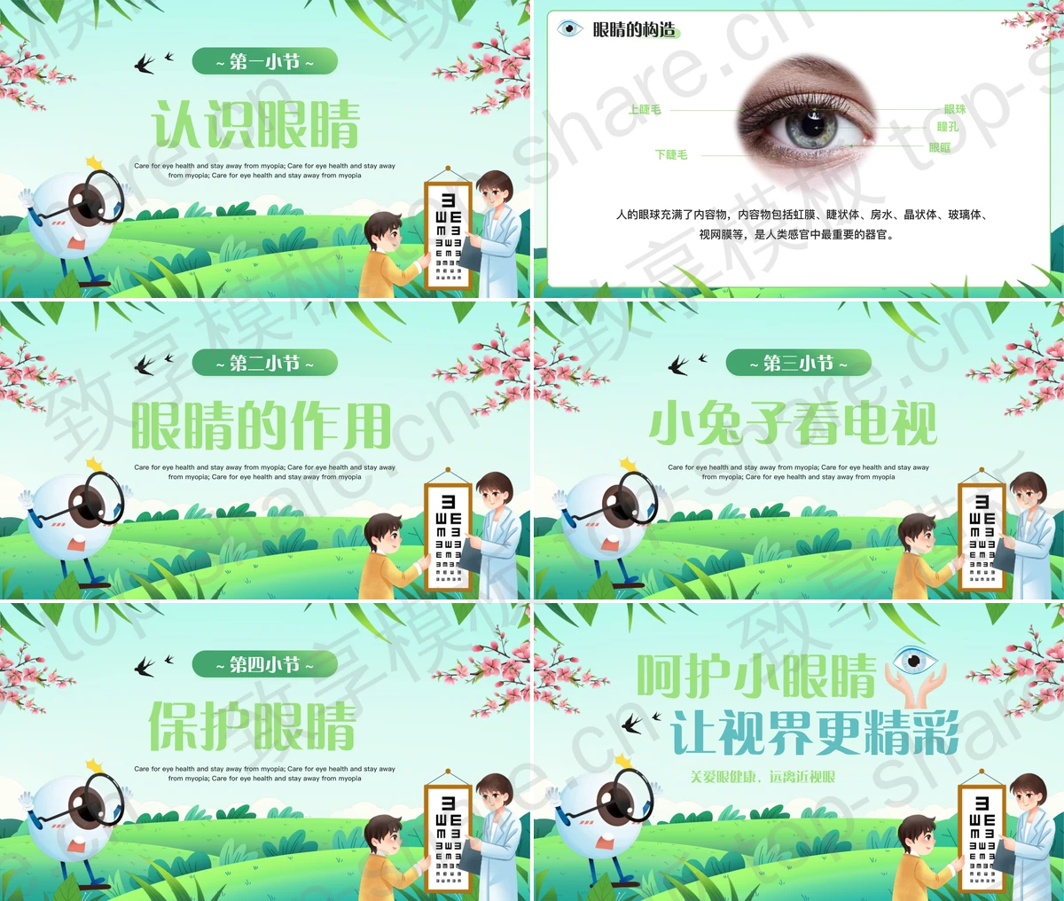 图片[2]-绿色清新卡通风格“呵护小眼睛让视界更精彩”爱眼日主题班会PPT模板 - 致享TOP-SHARE-致享TOP-SHARE
