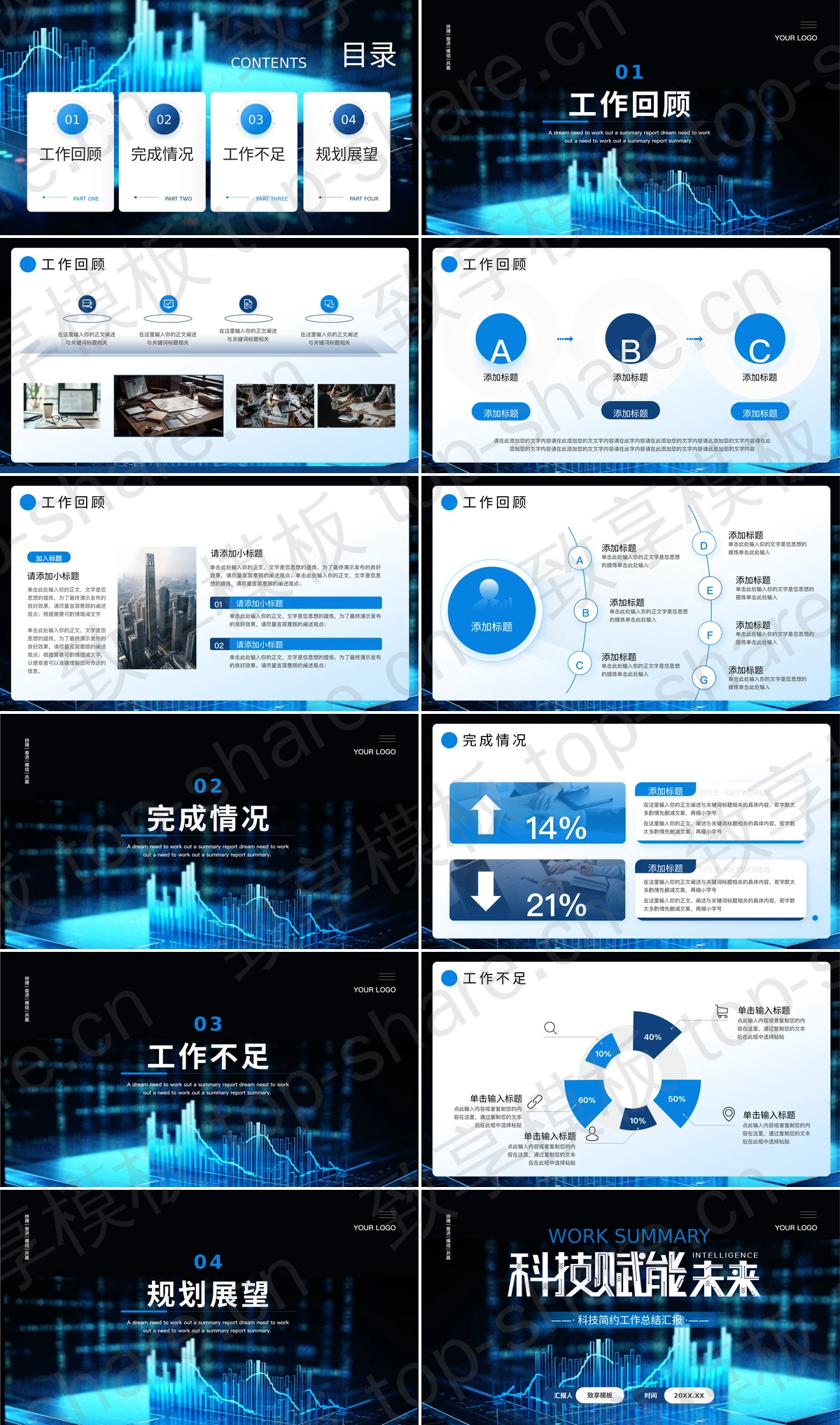 图片[2]-蓝色科技风“科技赋能未来”简约工作总结汇报PPT模板 - 致享TOP-SHARE-致享TOP-SHARE