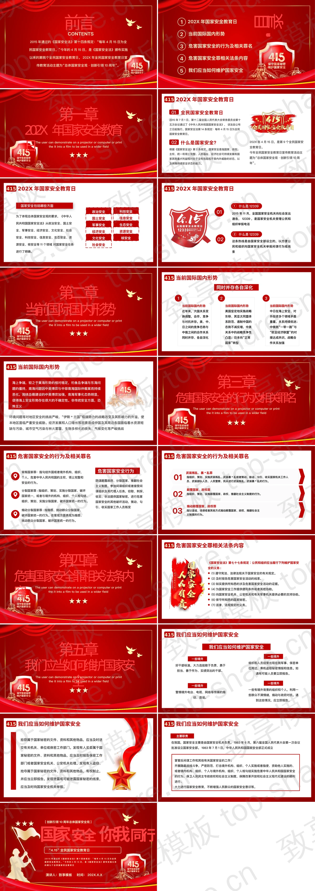 图片[2]-红色“国家安全你我同行”全民国家安全教育日专题教育PPT模板 - 致享TOP-SHARE-致享TOP-SHARE