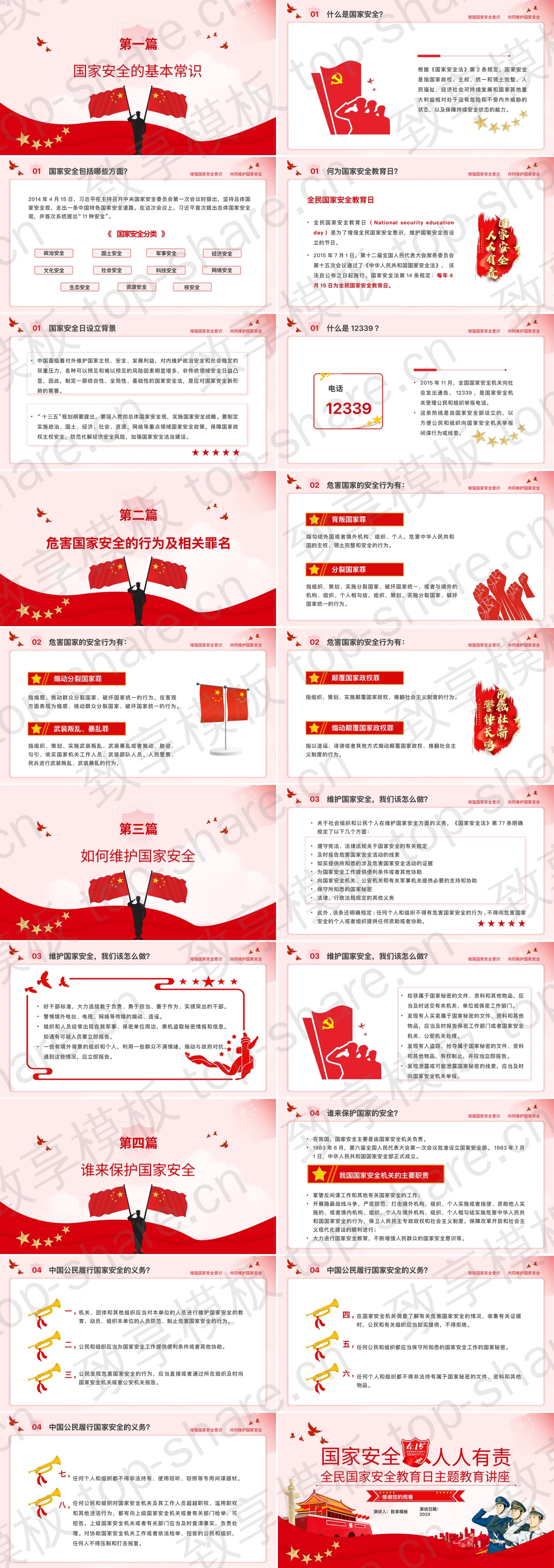 图片[2]-红色全民国家安全教育日主题教育讲座PPT模板 - 致享TOP-SHARE-致享TOP-SHARE