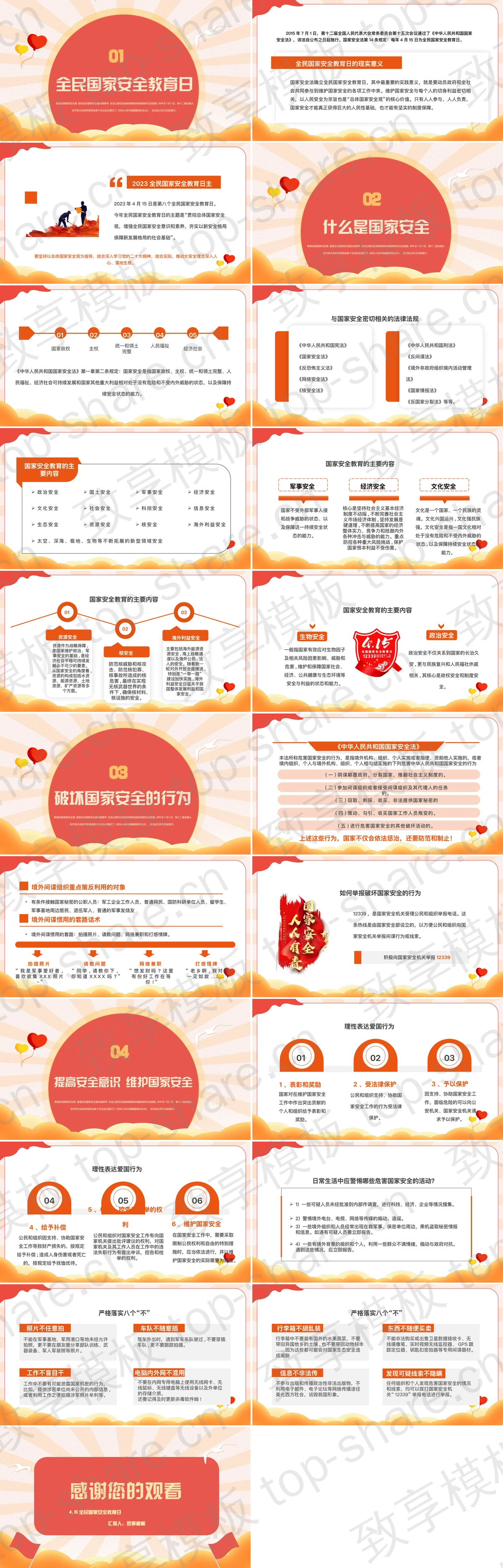 图片[2]-红色“国家安全你我有责”全民国家安全教育日PPT模板 - 致享TOP-SHARE-致享TOP-SHARE