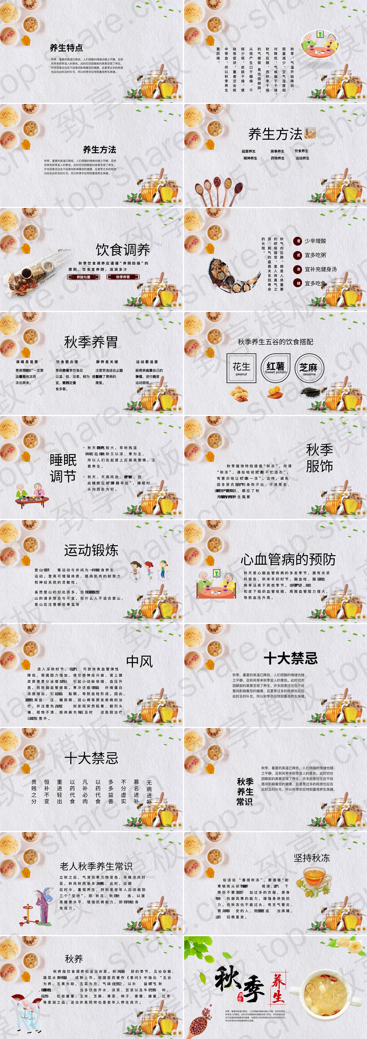 图片[2]-养生饮品背景的秋季养生知识讲座PPT模板 - 致享TOP-SHARE-致享TOP-SHARE
