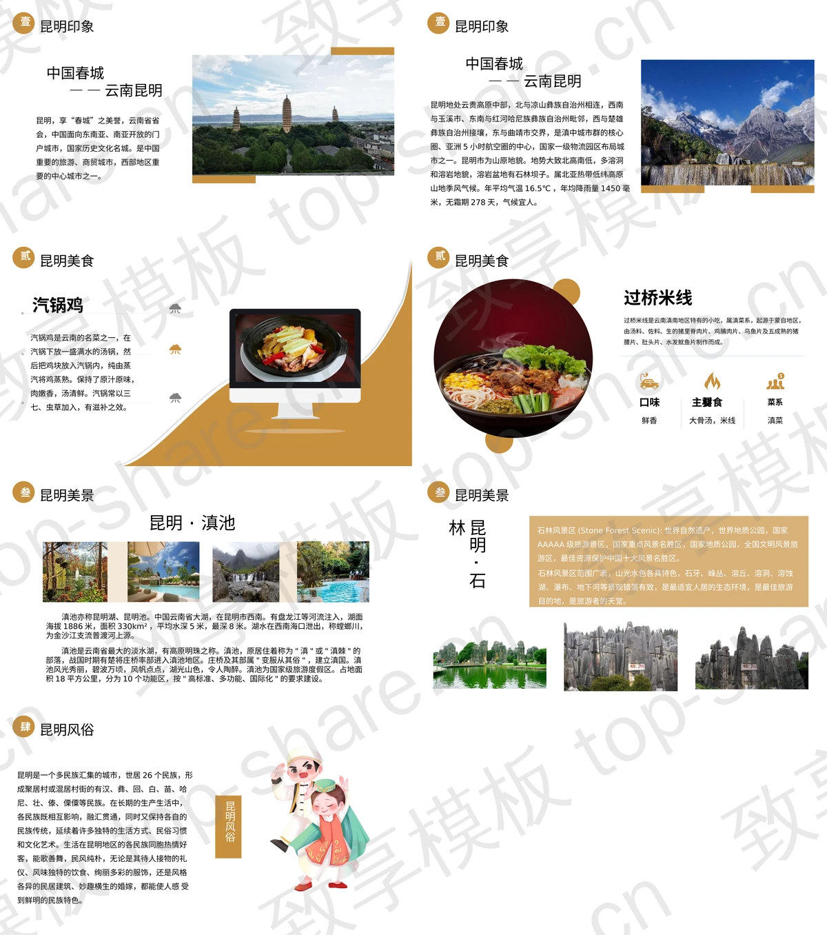 图片[2]-滇南风光背景昆明城市介绍PPT模板 - 致享TOP-SHARE-致享TOP-SHARE
