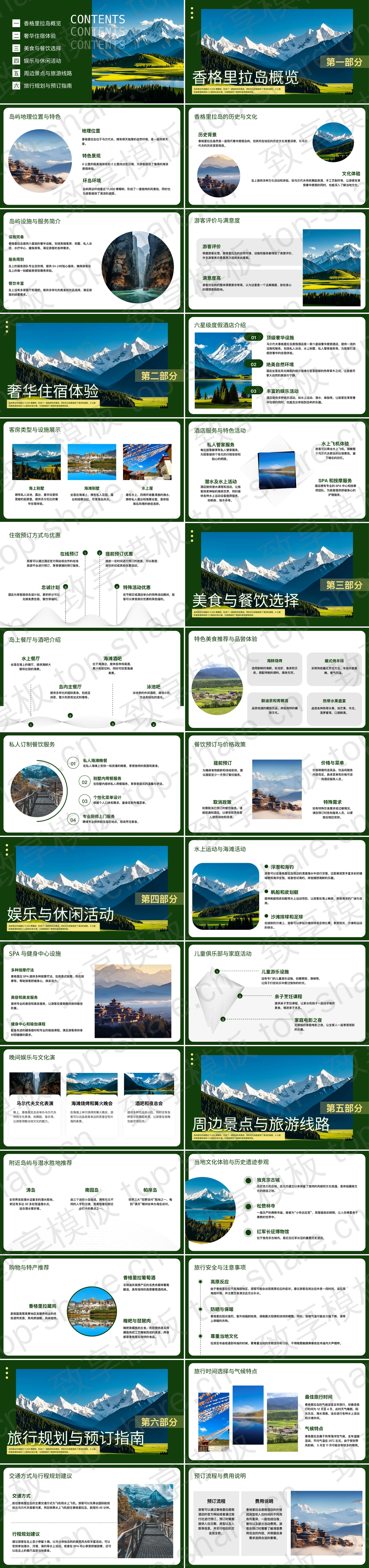 图片[2]-绿色雪山森林背景香格里拉旅游宣传PPT模板 - 致享TOP-SHARE-致享TOP-SHARE