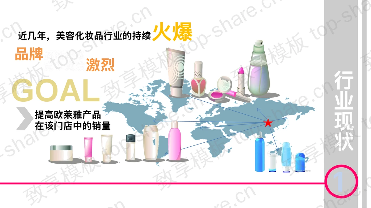 欧莱雅美容化妆品PPT模板下载-致享TOP-SHARE