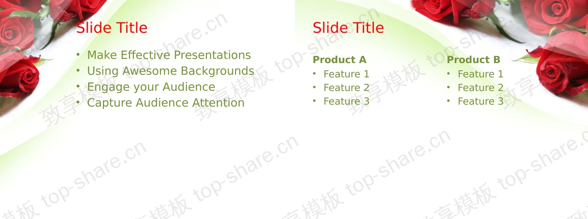 图片[2]-鲜艳玫瑰背景的爱情幻灯片模板下载 - 致享TOP-SHARE-致享TOP-SHARE