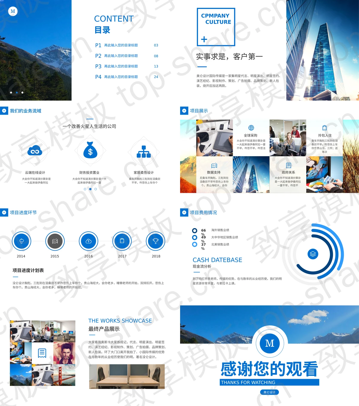图片[2]-蓝色简约年终工作总结PPT模板 - 致享TOP-SHARE-致享TOP-SHARE
