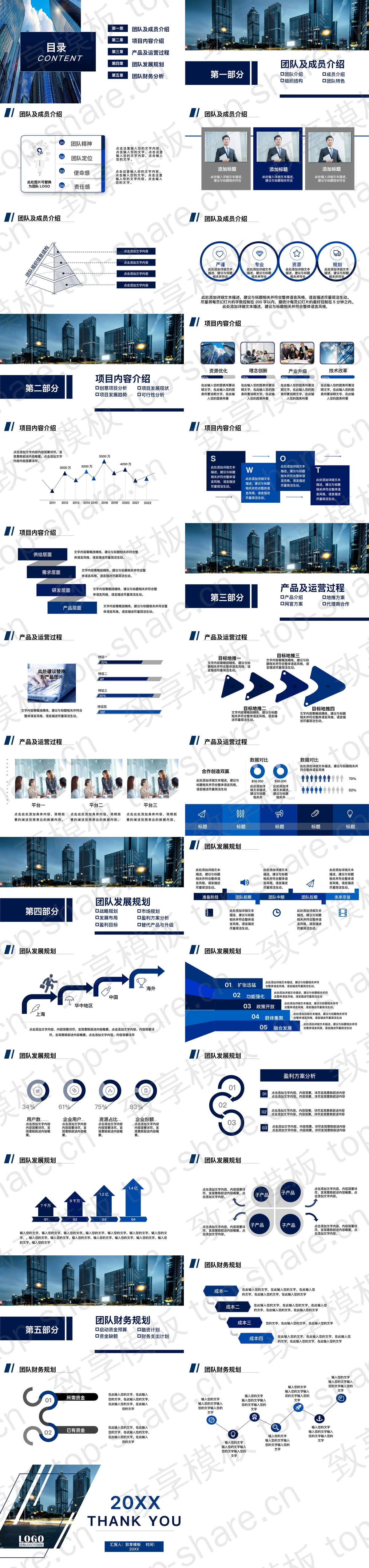 图片[2]-蓝色简约商业建筑背景的创业融资计划书PPT模板 - 致享TOP-SHARE-致享TOP-SHARE