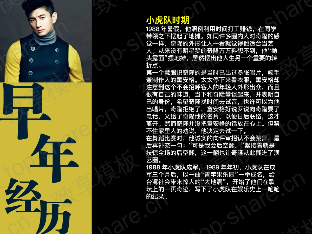 《吴奇隆的励志人生》PPT下载-致享TOP-SHARE