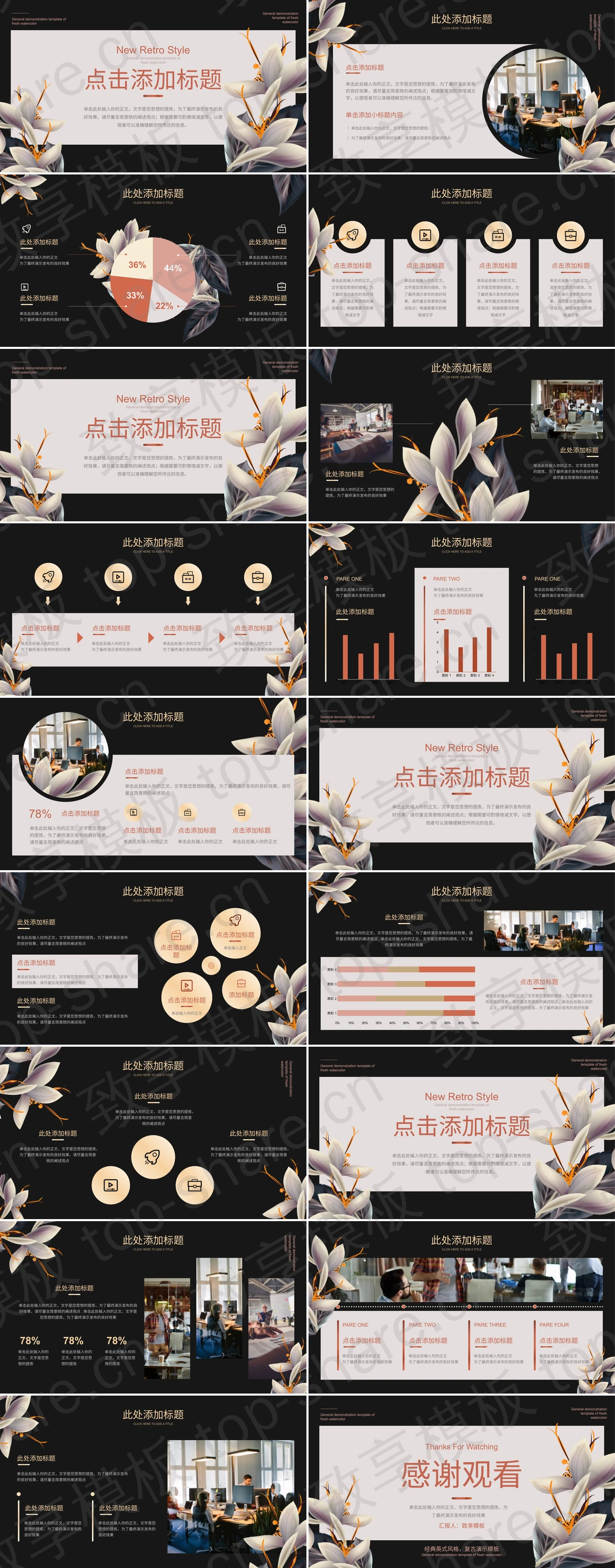 图片[2]-黑色底色白色花朵背景PPT模板下载 - 致享TOP-SHARE-致享TOP-SHARE