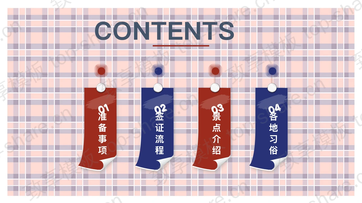 国庆旅游黄金周出行攻略PPT模板-致享TOP-SHARE