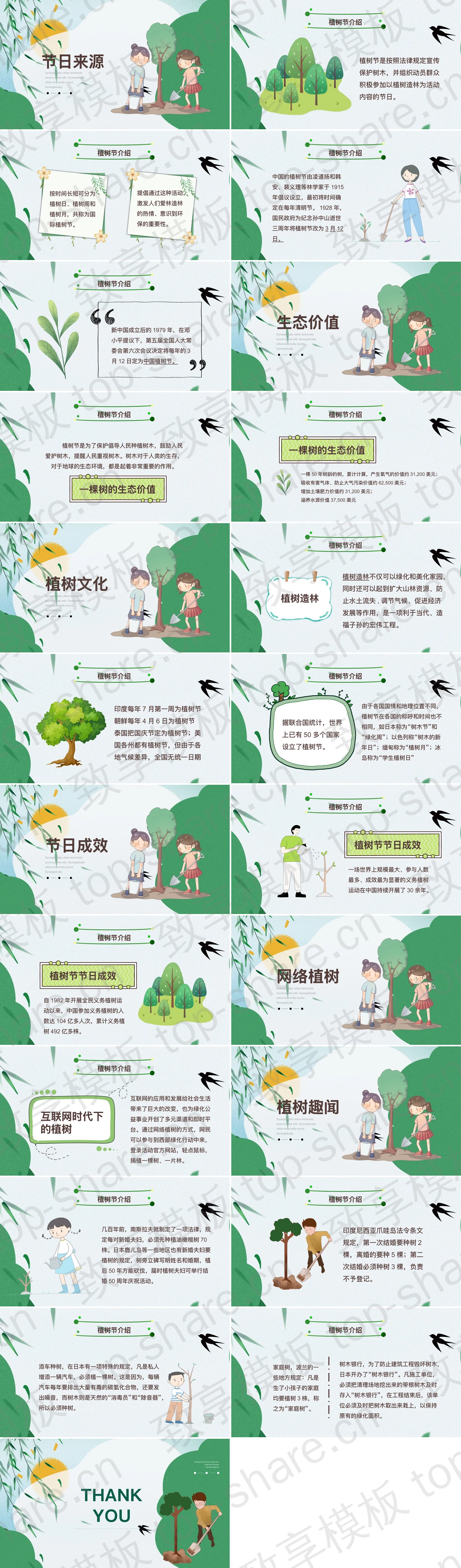图片[2]-绿色卡通植树的少年背景植树节节日介绍PPT模板 - 致享TOP-SHARE-致享TOP-SHARE