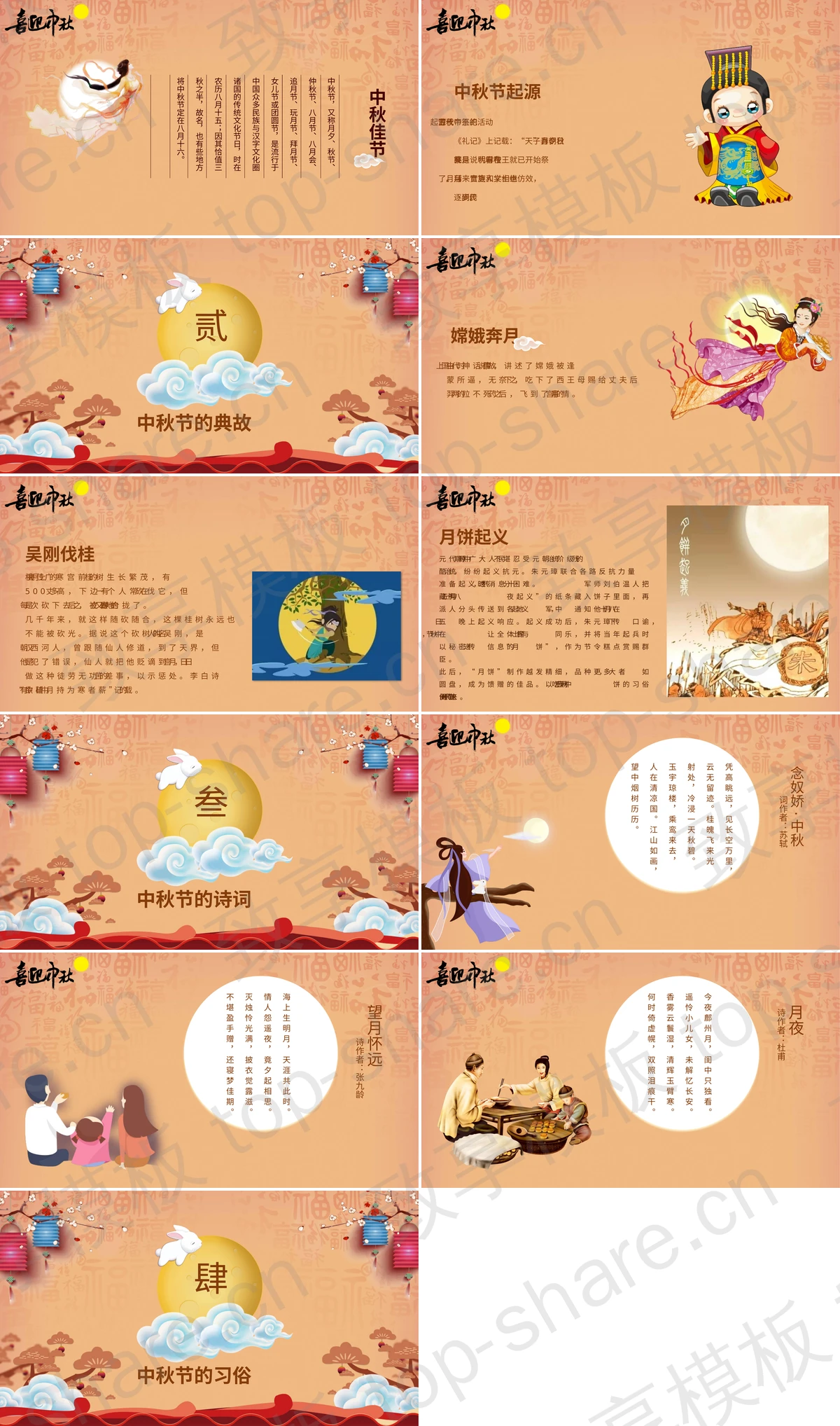 图片[2]-红色古典喜庆“中秋团圆”中秋节节日介绍PPT模板 - 致享TOP-SHARE-致享TOP-SHARE