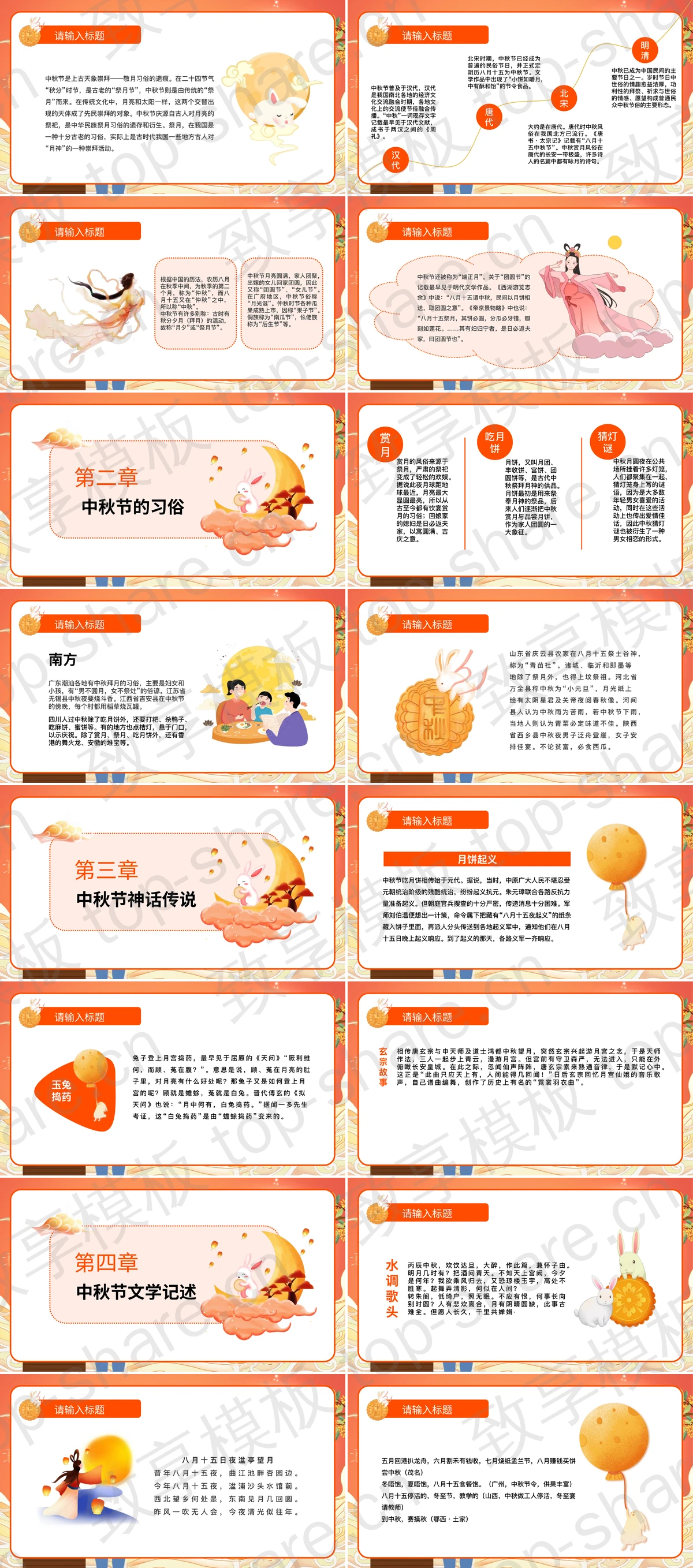 图片[2]-红色卡通风格的“中秋节快乐”中秋节节日介绍PPT模板 - 致享TOP-SHARE-致享TOP-SHARE
