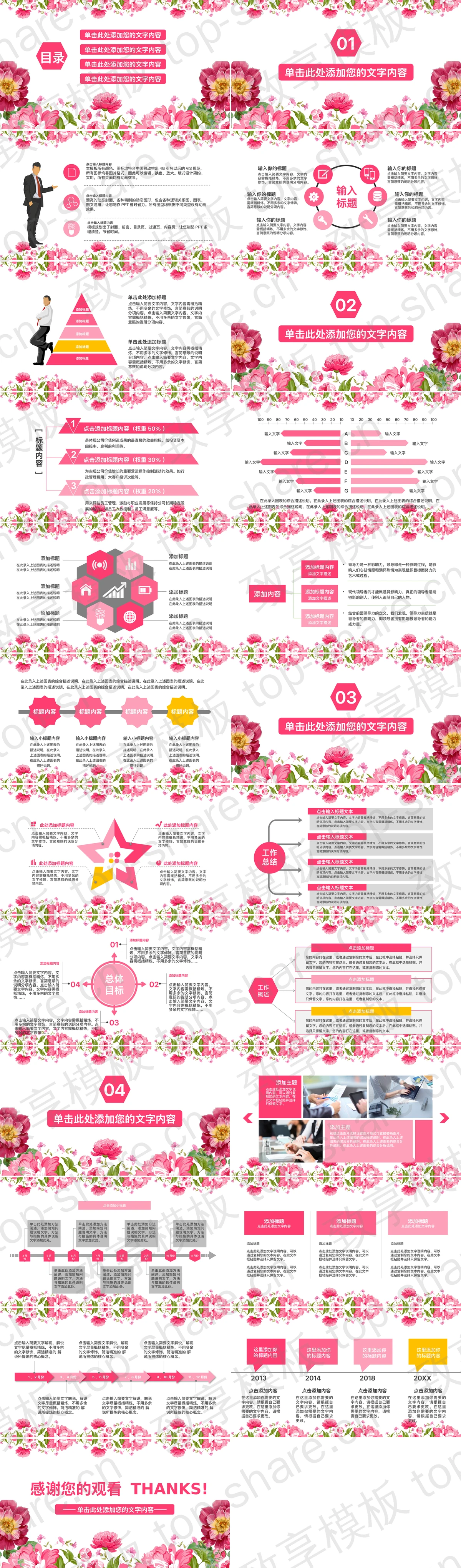 图片[2]-粉色唯美时尚花卉背景的艺术范PPT模板 - 致享TOP-SHARE-致享TOP-SHARE