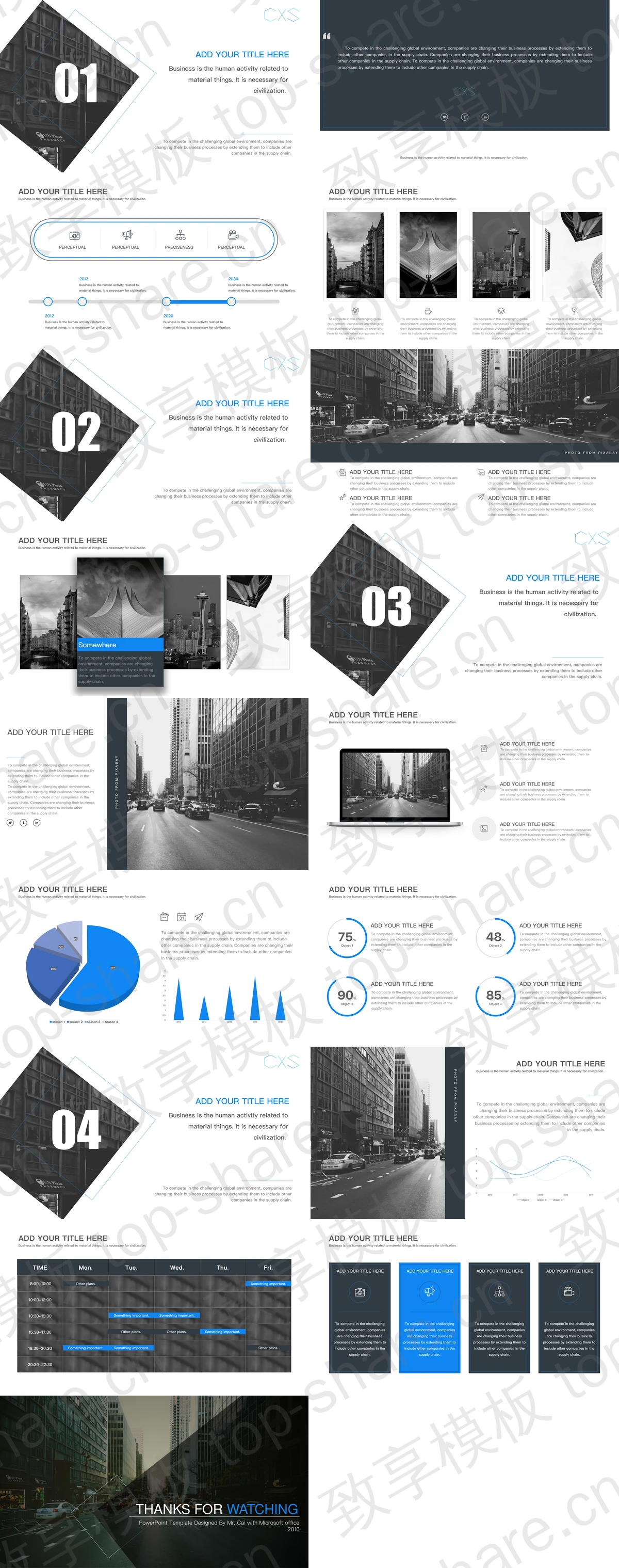 图片[2]-欧美城市街道背景的商务PPT模板 - 致享TOP-SHARE-致享TOP-SHARE