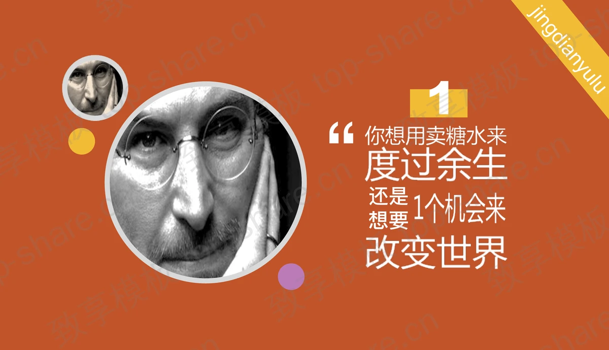 苹果公司CEO乔布斯经典语录PPT下载-致享TOP-SHARE