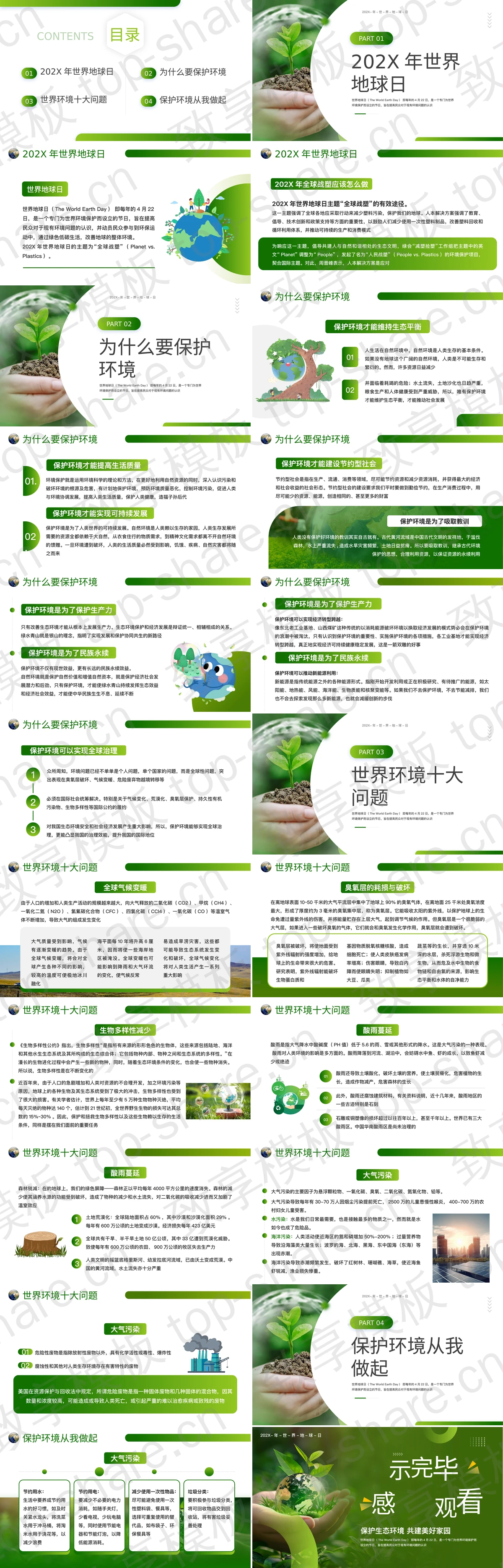 图片[2]-绿色“保护地球全球战塑”世界地球日宣传介绍PPT模板下载 - 致享TOP-SHARE-致享TOP-SHARE