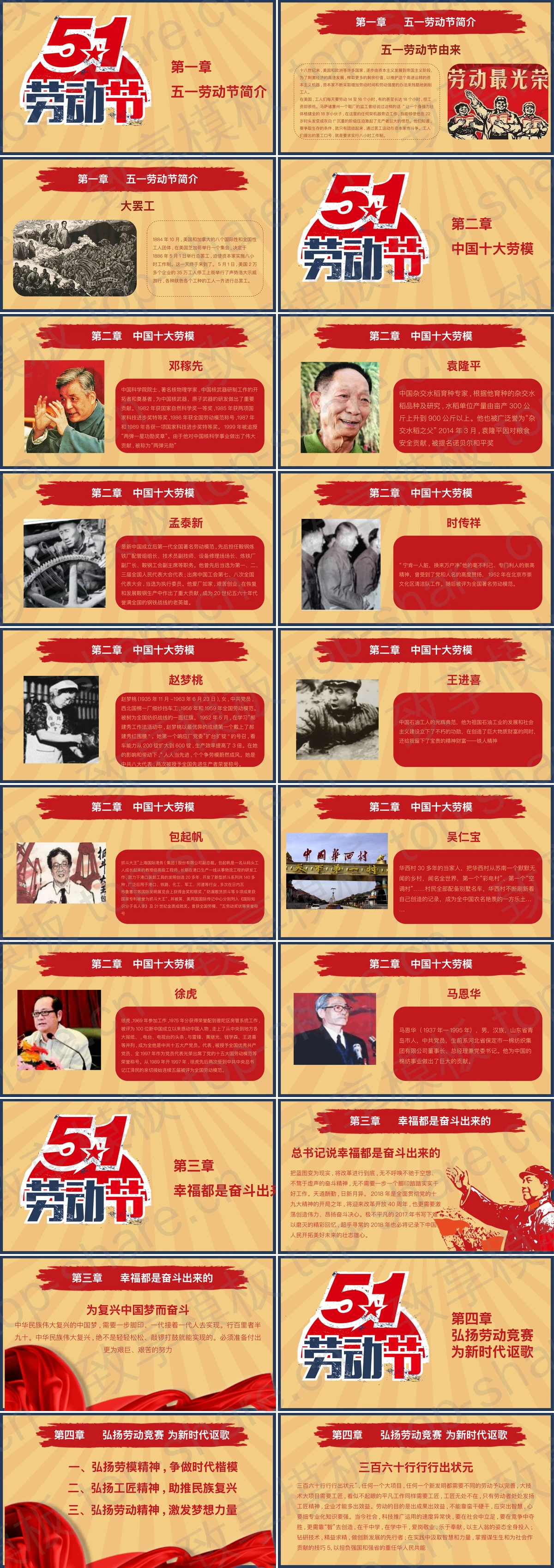 图片[2]-怀旧风格的五一劳动节PPT模板 - 致享TOP-SHARE-致享TOP-SHARE