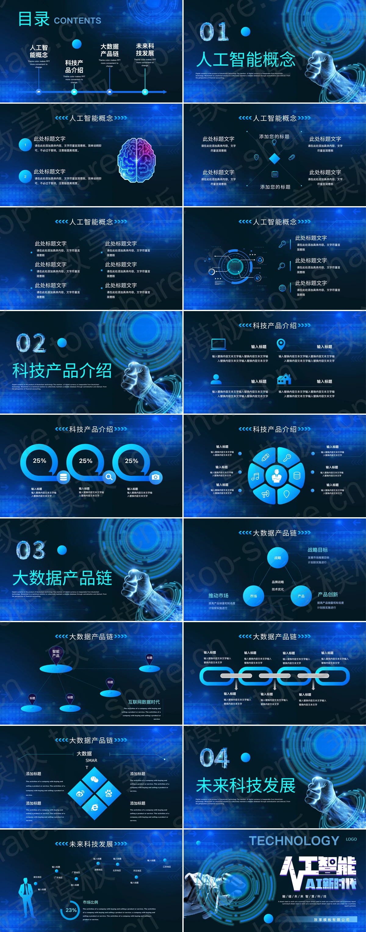 图片[2]-蓝色机器人手臂背景的人工智能AI新时代PPT模板 - 致享TOP-SHARE-致享TOP-SHARE
